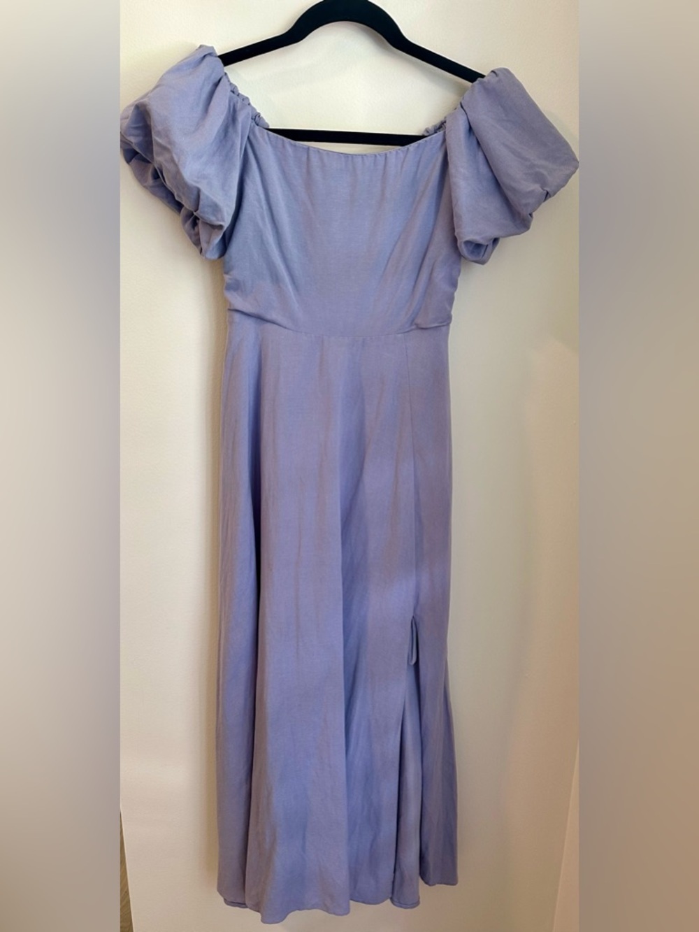 ASTR linen blend off the shoulder midi dress